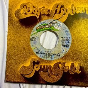 45 record Sailcat Rainbow Road and Motorcycle Mama